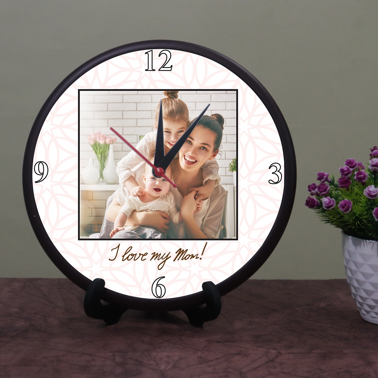 I love You Mom Personalized Clock
